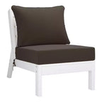 WestinTrends Avalon Outdoor 6-Piece Modular Sectional Patio Furniture Sofa Set, White/Brown