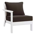 WestinTrends Avalon Outdoor 6-Piece Modular Sectional Patio Furniture Sofa Set, White/Brown
