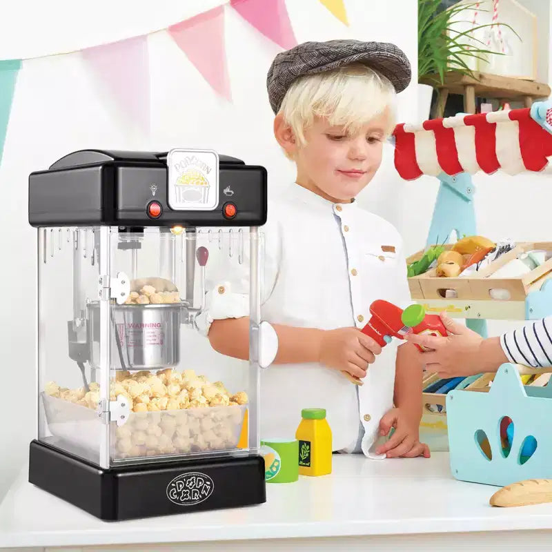 Machine à pop-corn VEVOR, machine à pop-corn 300 W, bouilloire 2,5 oz produisant 4 pintes par lot, machine à pop-corn de table avec porte en PP, comprend 2 cuillères, noir