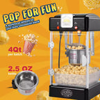 Machine à pop-corn VEVOR, machine à pop-corn 300 W, bouilloire 2,5 oz produisant 4 pintes par lot, machine à pop-corn de table avec porte en PP, comprend 2 cuillères, noir