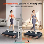 NAYSAYE Portable Incline Treadmill Incline Full Deck Design Shock Absorption for Home, Black and Gray, 38.9*21.3*6.9