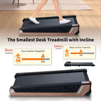 NAYSAYE Portable Incline Treadmill Incline Full Deck Design Shock Absorption for Home, Black and Gray, 38.9*21.3*6.9