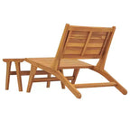 vidaXL Patio Chair Patio Chaise Lounge Chair for Poolside Solid Wood Teak - With Footrest