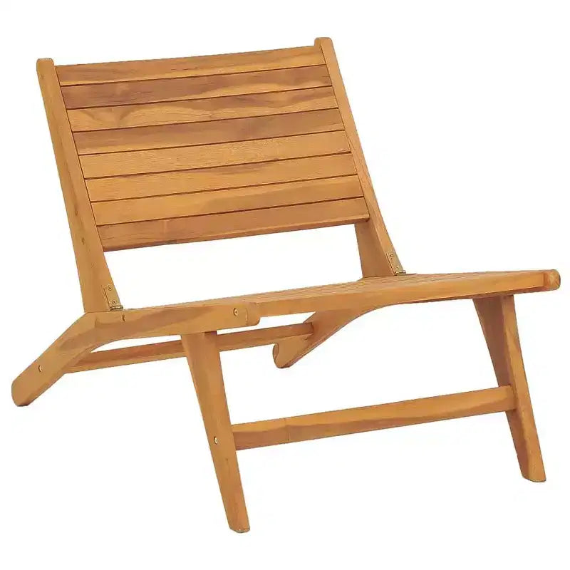vidaXL Patio Chair Patio Chaise Lounge Chair for Poolside Solid Wood Teak - With Footrest