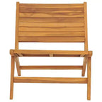 vidaXL Patio Chair Patio Chaise Lounge Chair for Poolside Solid Wood Teak - With Footrest