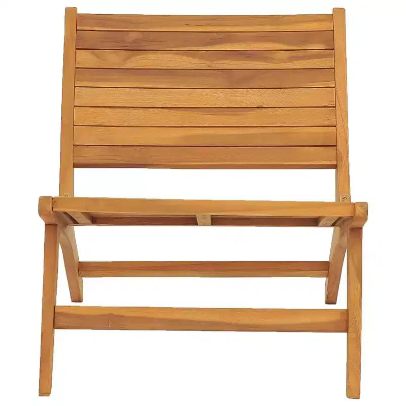 vidaXL Patio Chair Patio Chaise Lounge Chair for Poolside Solid Wood Teak - With Footrest
