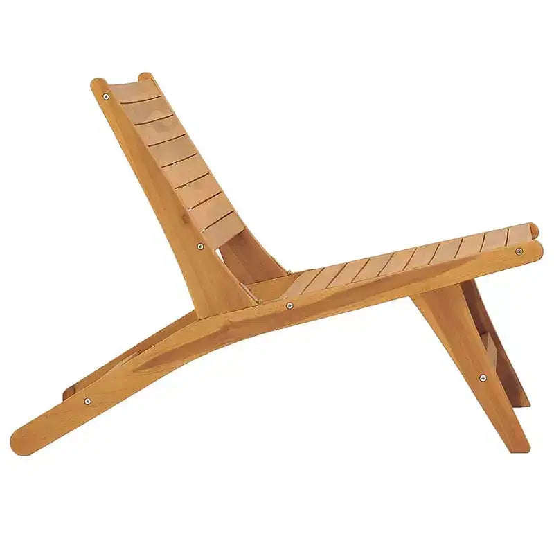 vidaXL Patio Chair Patio Chaise Lounge Chair for Poolside Solid Wood Teak - With Footrest