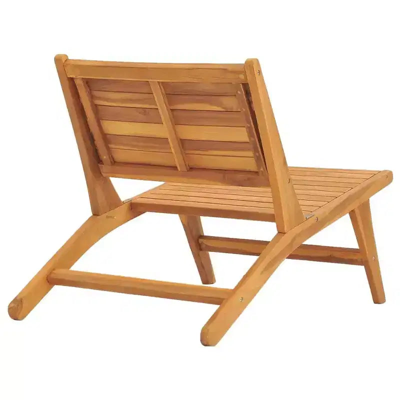 vidaXL Patio Chair Patio Chaise Lounge Chair for Poolside Solid Wood Teak - With Footrest
