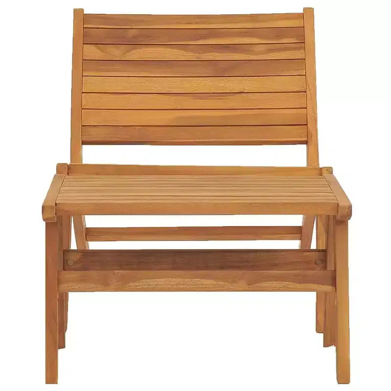 vidaXL Patio Chair Patio Chaise Lounge Chair for Poolside Solid Wood Teak - With Footrest