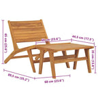 vidaXL Patio Chair Patio Chaise Lounge Chair for Poolside Solid Wood Teak - With Footrest
