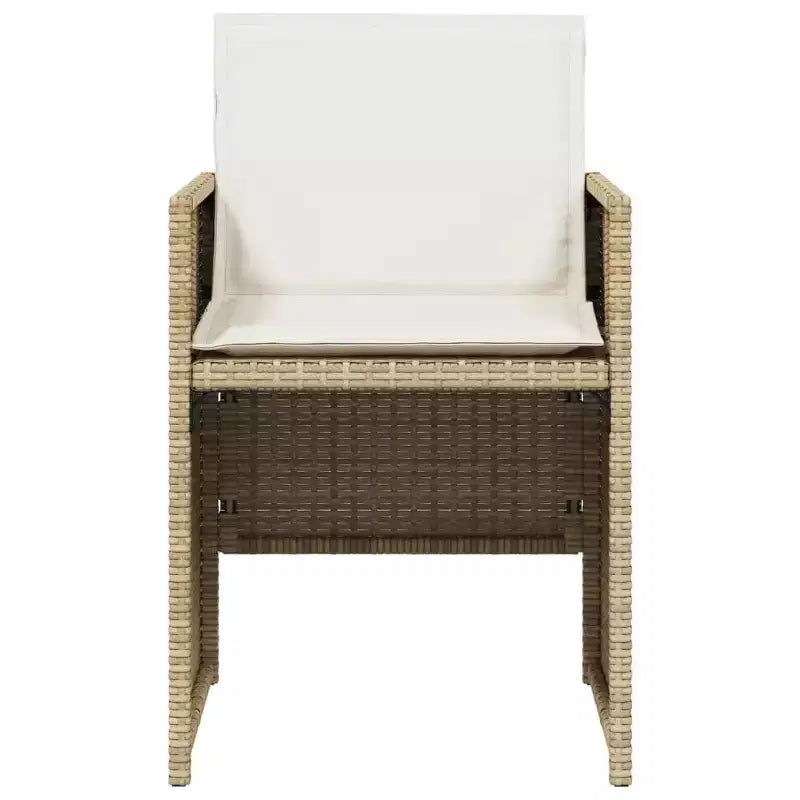 vidaXL Patio Chairs with Cushions 4 pcs Beige Poly Rattan