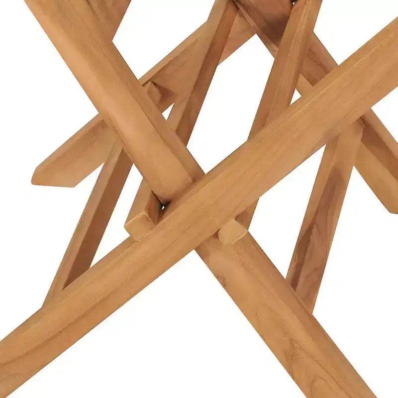 vidaXL Folding Patio Chairs Set of 2, Outdoor Wooden Seats for Garden Dining Capming Beach Deck, Stable Structure Easy to Store, Solid Teak Wood