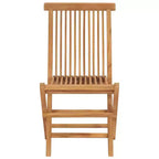 vidaXL Folding Patio Chairs Set of 2, Outdoor Wooden Seats for Garden Dining Capming Beach Deck, Stable Structure Easy to Store, Solid Teak Wood