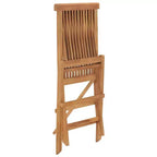 vidaXL Folding Patio Chairs Set of 2, Outdoor Wooden Seats for Garden Dining Capming Beach Deck, Stable Structure Easy to Store, Solid Teak Wood