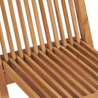 vidaXL Folding Patio Chairs Set of 2, Outdoor Wooden Seats for Garden Dining Capming Beach Deck, Stable Structure Easy to Store, Solid Teak Wood