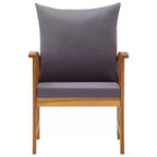 vidaXL Chaises de Jardin 2 pcs Chaises de Salle à Manger d'extérieur avec Accoudoirs Bois d'Acacia Massif - Marron et Gris Foncé
