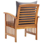 vidaXL Chaises de Jardin 2 pcs Chaises de Salle à Manger d'extérieur avec Accoudoirs Bois d'Acacia Massif - Marron et Gris Foncé