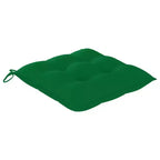 vidaXL Chaises de salle à manger de jardin 4 pcs avec coussins verts - Bois de teck massif - Meubles empilables d'extérieur/d'intérieur