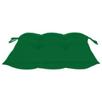 vidaXL Chaises de salle à manger de jardin 4 pcs avec coussins verts - Bois de teck massif - Meubles empilables d'extérieur/d'intérieur