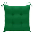 vidaXL Chaises de salle à manger de jardin 4 pcs avec coussins verts - Bois de teck massif - Meubles empilables d'extérieur/d'intérieur