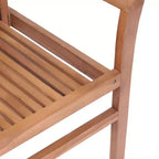 vidaXL Solid Teak Wood Dining Chairs - Set of 4 with Gray Cushions, Comfortable Design, Ideal for Patio, Garden or Dining Room, Stackable for Storage