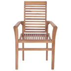 vidaXL Stackable Dining Chairs with Light Blue Cushions - Solid Teak Wood - Perfect for Garden, Patio, and Dining Room