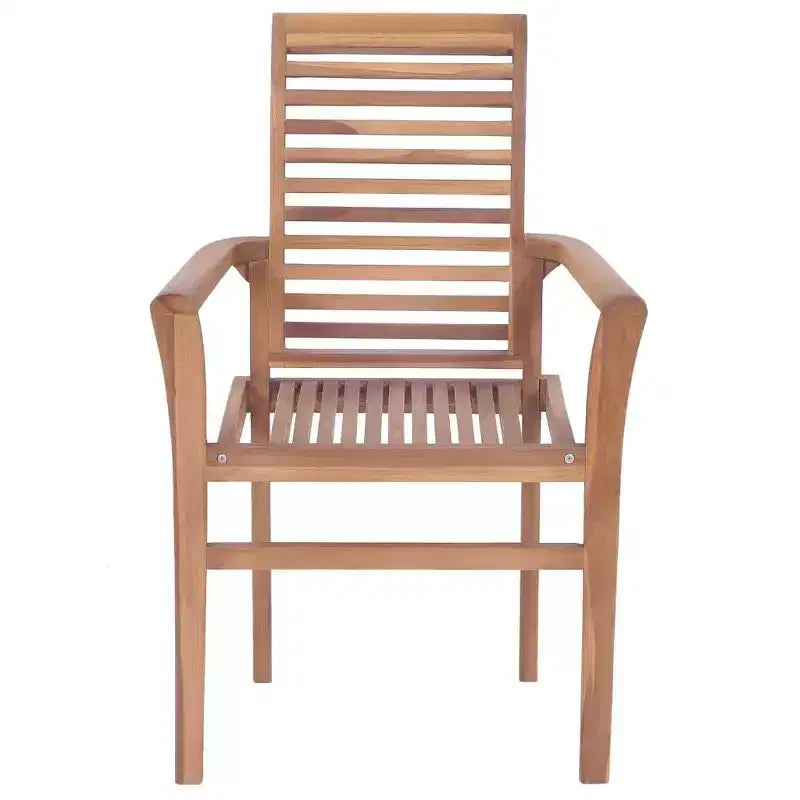 vidaXL Stackable Dining Chairs with Light Blue Cushions - Solid Teak Wood - Perfect for Garden, Patio, and Dining Room