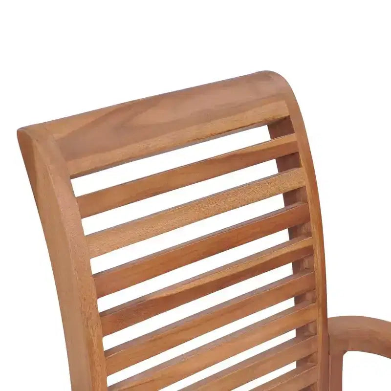 vidaXL Stackable Dining Chairs with Light Blue Cushions - Solid Teak Wood - Perfect for Garden, Patio, and Dining Room