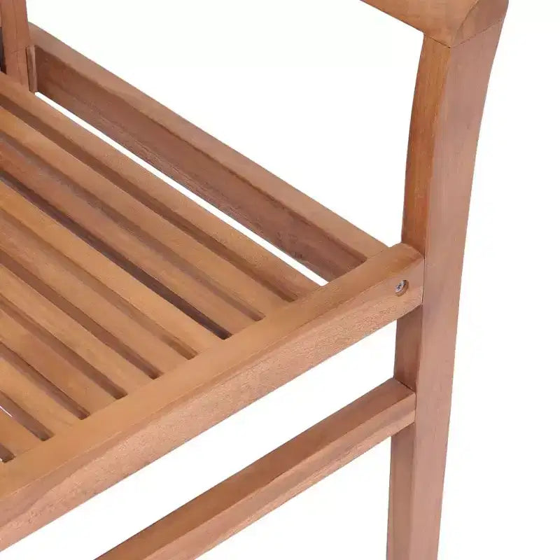 vidaXL Stackable Dining Chairs with Light Blue Cushions - Solid Teak Wood - Perfect for Garden, Patio, and Dining Room