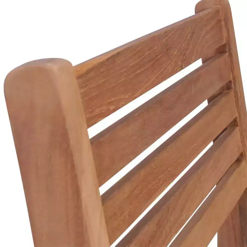 vidaXL Outdoor Patio Chairs, Set of 4, Includes Gray Cushions, Made of Durable Solid Teak Hard Wood, Stackable Design, Versatile for Home or Cafe Use
