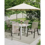 Stackable Dining Chairs Set of 4, High-Back Patio Dining Chairs Set, Outdoor Chairs with Textilene Fabric & Metal Frame for Lawn Backyard Deck Garden