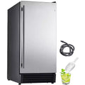 VEVOR Undercounter Built-in Ice Maker, 50 Lbs/Day Under Counter Ice Maker Machine with Drain Pump Reversible Door Stainless Steel, Gray