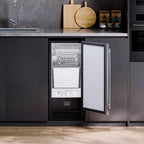 VEVOR Undercounter Built-in Ice Maker, 50 Lbs/Day Under Counter Ice Maker Machine with Drain Pump Reversible Door Stainless Steel, Gray