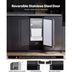 VEVOR Undercounter Built-in Ice Maker, 50 Lbs/Day Under Counter Ice Maker Machine with Drain Pump Reversible Door Stainless Steel, Gray