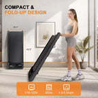 NAYSAYE Folding Portable Treadmill Under Desk Walking Pad Removable Armrests Cushioned Belt for Home Gym and Office