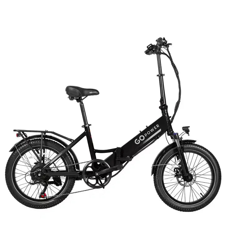 GoPowerBike GoPlus Folding Electric Bike | 20 Fat Tire eBike | 500W Motor, 20mph Top Speed | 45+ Mile Range, 5 Pedal-Assist Levels | Open Box