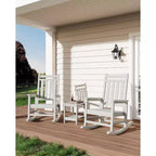 Fauteuil à bascule d'extérieur TROPOW, chaise à bascule en plastique HDPE résistant aux intempéries avec larges accoudoirs, fauteuil classique pour brasero pour porche, terrasse, pelouse, jardin