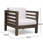 Fauteuils de jardin Cascada en bois d'acacia avec coussins GDFStudio (Lot de 2)