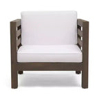 Fauteuils de jardin Cascada en bois d'acacia avec coussins GDFStudio (Lot de 2)