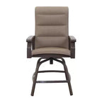 Tabouret pivotant matelassé Courtyard Casual Madison pour balcon, cadre en aluminium poudré