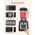 VEVOR Blender for Smoothies, 68 oz 1400W, Professional Blender with Powerful Motor, Multi-Functional Food Processing Blender, Black