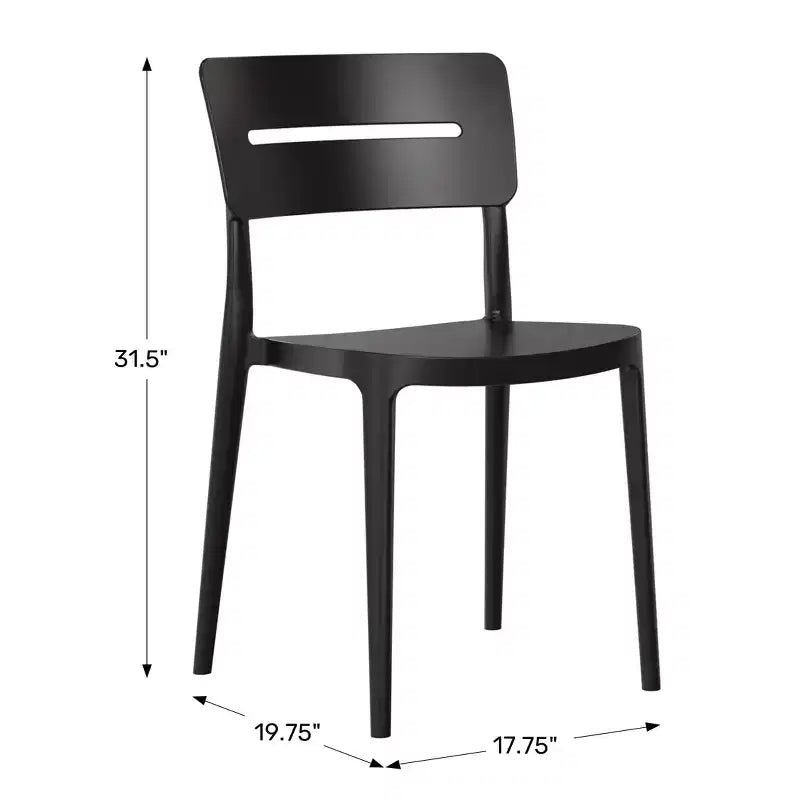 WestinTrends Playa Chaises de salle à manger modernes empilables en plastique pour l'extérieur (lot de 4), turquoise
