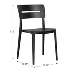 WestinTrends Playa Chaises de salle à manger modernes empilables en plastique pour l'extérieur (lot de 4), turquoise