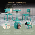 WestinTrends Playa Chaises de salle à manger modernes empilables en plastique pour l'extérieur (lot de 4), turquoise