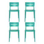 WestinTrends Playa Chaises de salle à manger modernes empilables en plastique pour l'extérieur (lot de 4), turquoise