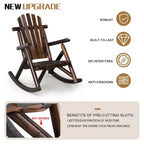 Karl Home | 38 in. Solid Wood High Back Outdoor Rocking Chair
