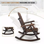 Karl Home | 38 in. Solid Wood High Back Outdoor Rocking Chair