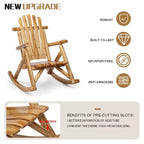 Karl Home | 38 in. Solid Wood High Back Outdoor Rocking Chair