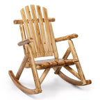 Karl Home | 38 in. Solid Wood High Back Outdoor Rocking Chair