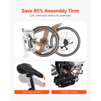 VEVOR Road Bike, 700C Wheels Racing Bike, SHIMANO 21 Speeds Drivetrain City Commuter Road Bicycle with Carbon Steel Frame, White